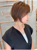 【武井俊樹】斜めバングショートヘア顔周り グレージュ