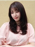 レイヤーカット/ミディアムレイヤー/顔周りレイヤー/韓国暗髪