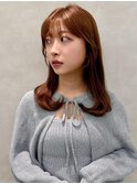 イメチェン/似合わせカット/フルバング/レッドブラウン/中野