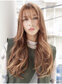 シースルーバング/こなれロング/ニュアンスパーマ/元町