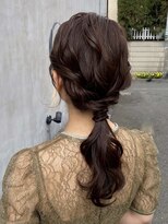 【大人かわいい】ローポニーアレンジ　ヘアセット　お呼ばれ