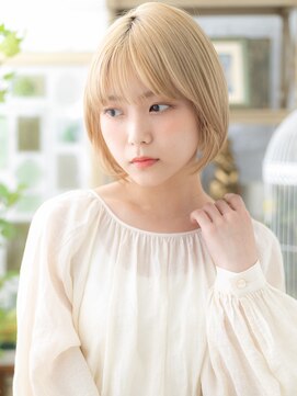 カバーヘア ブリス 志木南口駅前店(COVER HAIR bliss) 外国人風大人かわいい前下がり小顔金髪ボブc6志木10代20代30代