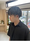 ツイストスパイラルパーマ×メッシュキャップハイライト