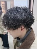 シャドウパーマ　メンズサロン　マッシュ　カット　韓国ヘア