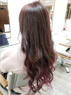 ハイレート ウニクス川越店(Hairate) [Sekiguchi] 毛先ピンクのグラデーションカラー