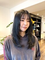 シアン ヘア デザイン(cyan hair design)&nbsp;【cyan】顔まわりレイヤーとブルーブラックカラー