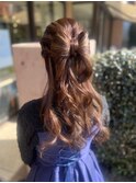 後ろ姿で差がつくリボンハーフアップアレンジ