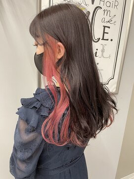 アヴァンス 京橋店(AVANCE) イヤリングカラー&インナーカラーをピンクでアクセントを