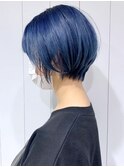 ネイビーブルー_マロンベージュAラインボブ_ba328393