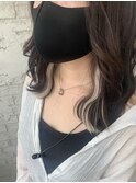 ホワイトインナーカラーイヤリングカラー抜け感ヘア池袋9021