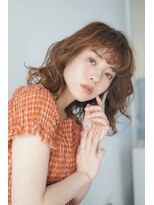 パール(PearL)&nbsp;【PearL】ミディウエーブパーマ/オレンジベージュカラー
