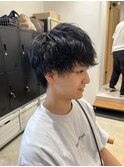 メンズウルフ/ニュアンスパーマ/メンズシンプル黒髪