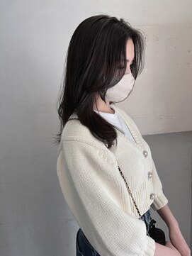 キャンバス バイ ネオリーブ 横浜西口(Canvas by neo.) セミロングレイヤー ワンカール ダークグレージュ  横浜sk