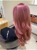 ピンクカラー【ブリーチ/ロング/ハイトーン/ピンク/派手髪】