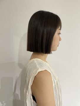 2195ヘアー 世田谷代田(2195hair) 地毛風カラー/地毛風ストレート/切りっぱなしボブ/髪質改善