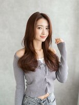 エレノア 横浜(Eleanor)&nbsp;くびれヘア　韓国ロング　イメチェン　美髪　ピンクベージュ