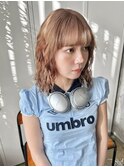 ミルクティーベージュ × パーマ