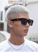 MEN'S/クロップ×ホワイトシルバー/ダブルカラー/短髪