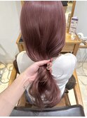 髪質改善暖色カラー透明感ミルクティーピンク20代30代40代西大寺