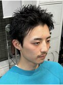 渋谷ツイストスパイラルパーマメンズカットスパイキーショート