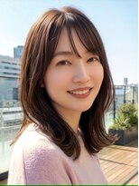 ランド(RaND)&nbsp;小顔ミディアムレイヤー/ハッシュカット/ココアグレージュ/横浜