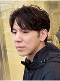秋田駅メンズカットメンズパーマフェザーパーマセンターパート