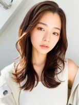 ビーポッシュ ジャスパー店(Be Posh) 艶カラーベージュ小顔カット透明感レイヤーロング夏カラー