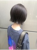 ぱつっとアッシュボブ モテ髪カタログ アッシュブラック