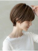 大人可愛い/ショートボブ/似合わせカット/ヌーディーカラー