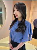 □ 韓国大宮顔周り髪質改善レイヤーカット前髪カットグレージュ
