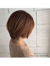 アーサス ヘアー サローネ 五井店(Ursus hair salone by HEADLIGHT) ＃春髪くびれショート×脱白髪染めアンバーベージュ