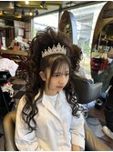 ハーフアップ盛り髪 盛り髪 体育祭ヘア