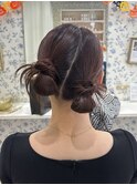 カチモリtwinヘア！/結婚式お呼ばれヘア/参列ヘア／アップヘア