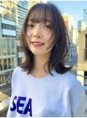 new style ミディアムヘア×フェイスレイヤー