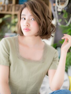 カバーヘア イヴ 戸頭店(COVER HAIR EVE) 抜け感…外国人風ハイライトカラー小顔ボブh4戸頭10代20代30代