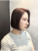 クールボブ/横顔美人/小顔カット/ツヤカラー/マロンブラウン