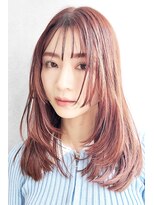 フィガロ ミーナ 東生駒店(FIGARO MINA)&nbsp;2025 透明感ピンクブラウンの柔らかレイヤーミディ