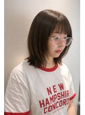 レイヤーボブ顔まわりレイヤー　レイヤー　オリーブベージュ越谷
