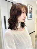 ニュアンスパーマデジタルパーマミディアムパーマベージュカラー
