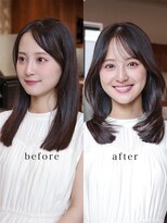 ヴィヴィッド オモテサンドウ(ViViD omotesando)&nbsp;仕事中も可愛いセミロングレイヤー/巻ける縮毛矯正