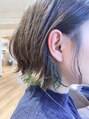 アグ ヘアー キアロ 勾当台公園店(Agu hair chiaro) インナーカラー！グリーン★外ハネおボ部！