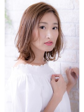 ヘアーアートシフォン 川口東口店(hair art chiffon) ピンクブラウンorグレーベージュの切りっぱなしボブ美髪ヘア