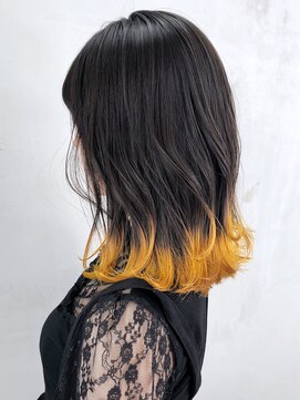 アイティー バイ アルバム 中野店(IT by ALBUM) 裾カラーイエローミディ_ハイライトカラー_ba301851