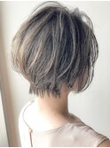《Agu hair》大人かわいいハイライトショート 小顔ボブ