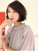 +vivace愛宕+グレーベージュ×切りっぱなし外ハネボブパーマk