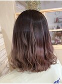 グラデーション/ピンクベージュ