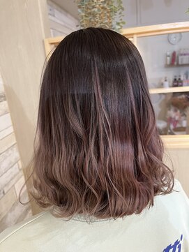 ウェーブ(WAVE) グラデーション/ピンクベージュ