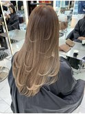 レイヤーカット、グラデーションカラー