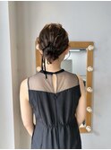 20代30代◎結婚式アッシュカラーこなれ大人ゆるっとシニヨン