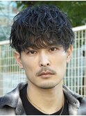 大人シャドウパーマ前下がりマッシュ